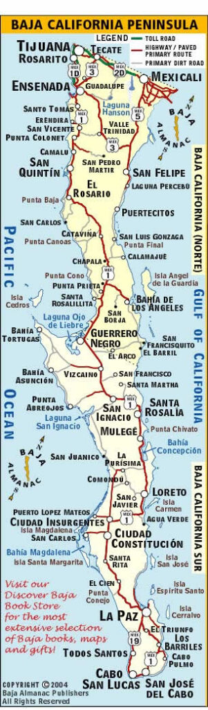 Map of Baja Mexico